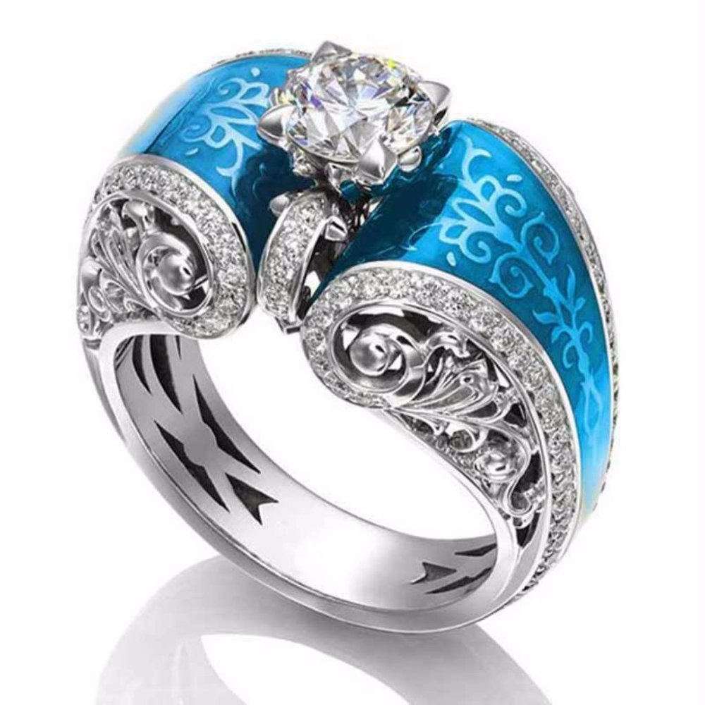 925 Sterling Silver Round Cut Cubic Zirconia Ring